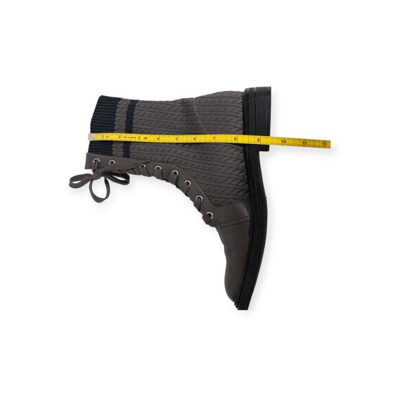 Charles & Keith Faux Leather Woven Boots SZ 36  Brown High Lace Up Boots - Picture 9 of 12